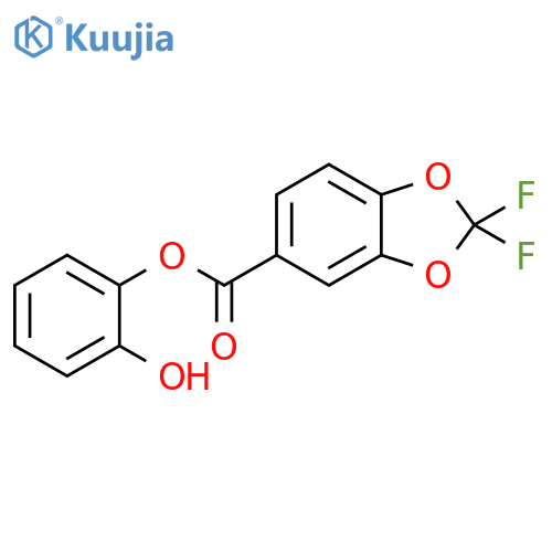 2,2-Difluoro-1,3-benzodioxole-5-carboxylic acid 2-hydroxyphenyl ester structure