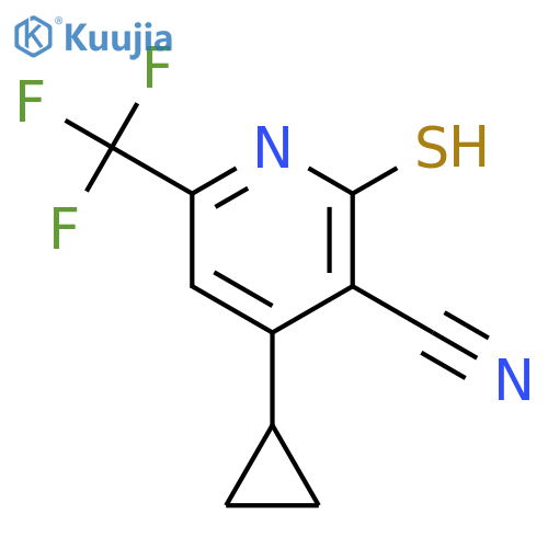 4-Cyclopropyl-2-mercapto-6-(trifluoromethyl)nicotinonitrile structure