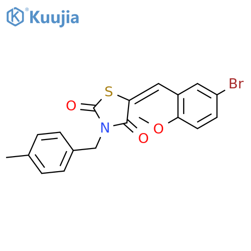 2,4-Thiazolidinedione, 5-[(5-bromo-2-methoxyphenyl)methylene]-3-[(4-methylphenyl)methyl]-, (5Z)- structure