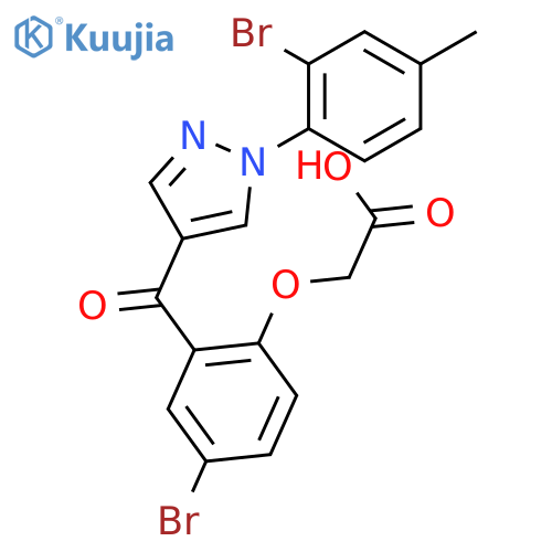 Acetic acid,[4-bromo-2-[[1-(2-bromo-4-methylphenyl)-1H-pyrazol-4-yl]carbonyl]phenoxy]- structure