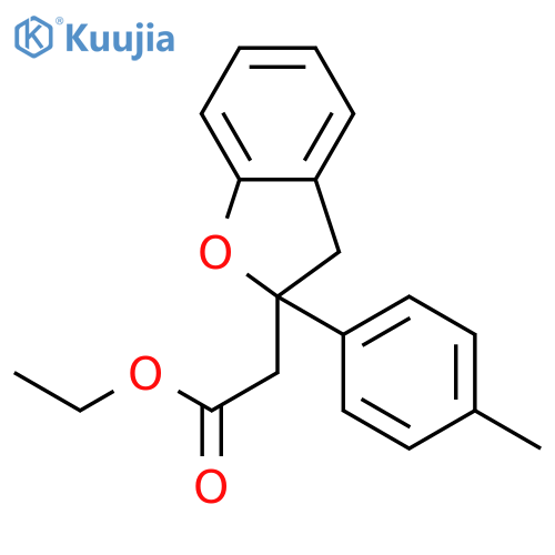 3-Benzofuranacetic acid, 2,3-dihydro-2-(4-methylphenyl)-, ethyl ester structure