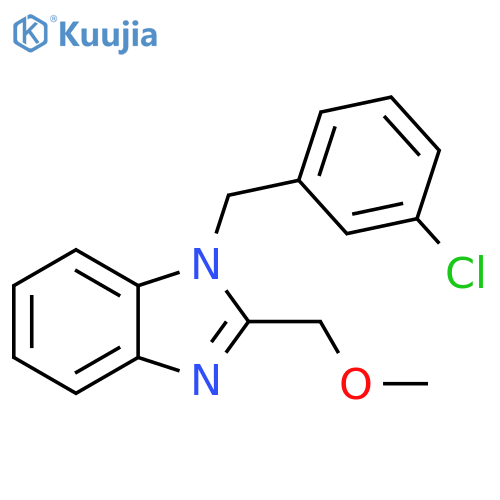 1-(3-chlorophenyl)methyl-2-(methoxymethyl)-1H-1,3-benzodiazole structure