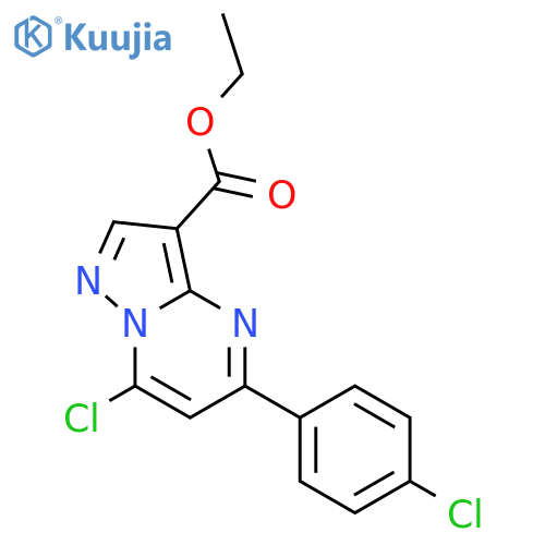 Ethyl 7-chloro-5-(4-chlorophenyl)pyrazolo[1,5-a]pyrimidine-3-carboxylate structure