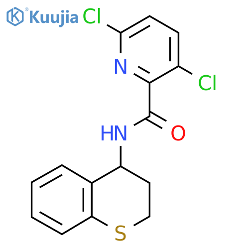 3,6-dichloro-N-(3,4-dihydro-2H-1-benzothiopyran-4-yl)pyridine-2-carboxamide structure
