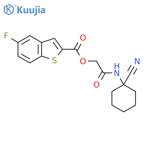 [2-[(1-Cyanocyclohexyl)amino]-2-oxoethyl] 5-fluoro-1-benzothiophene-2-carboxylate structure