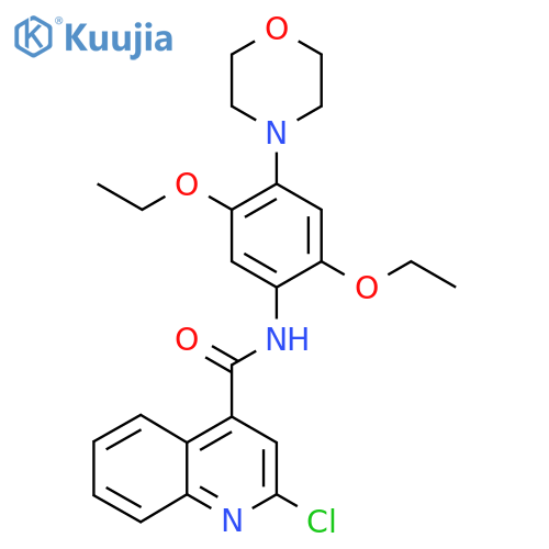 2-chloro-N-[2,5-diethoxy-4-(morpholin-4-yl)phenyl]quinoline-4-carboxamide structure