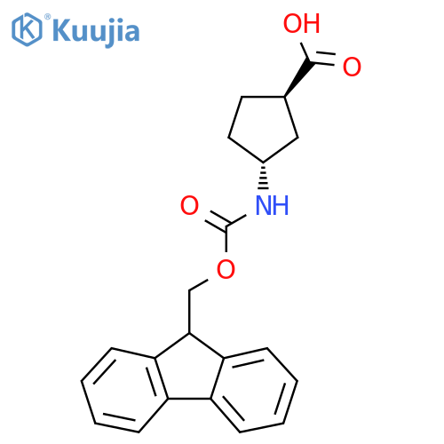 (1R, 3R)-3-(9H-Fluoren-9-ylmethoxycarbonylamino)-cyclopentanecarboxylic acid structure