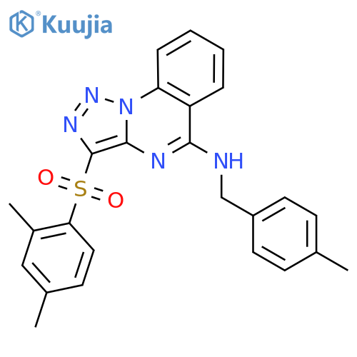 3-(2,4-dimethylbenzenesulfonyl)-N-(4-methylphenyl)methyl-1,2,3triazolo1,5-aquinazolin-5-amine structure