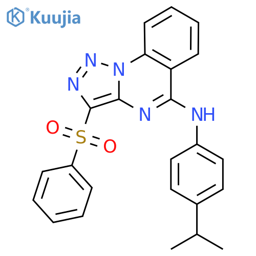 3-(benzenesulfonyl)-N-4-(propan-2-yl)phenyl-1,2,3triazolo1,5-aquinazolin-5-amine structure