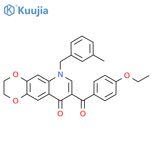 8-(4-ethoxybenzoyl)-6-(3-methylphenyl)methyl-2H,3H,6H,9H-1,4dioxino2,3-gquinolin-9-one structure