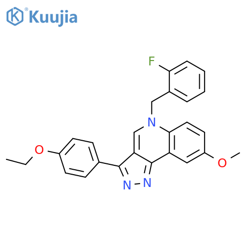 3-(4-ethoxyphenyl)-5-(2-fluorophenyl)methyl-8-methoxy-5H-pyrazolo4,3-cquinoline structure