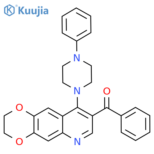 1-{8-benzoyl-2H,3H-1,4dioxino2,3-gquinolin-9-yl}-4-phenylpiperazine structure