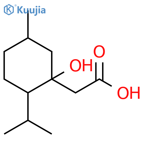 Cyclohexaneacetic acid, 1-hydroxy-5-methyl-2-(1-methylethyl)- structure