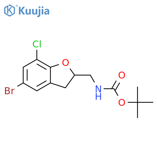 Carbamic acid, [(5-bromo-7-chloro-2,3-dihydro-2-benzofuranyl)methyl]-,1,1-dimethylethyl ester structure