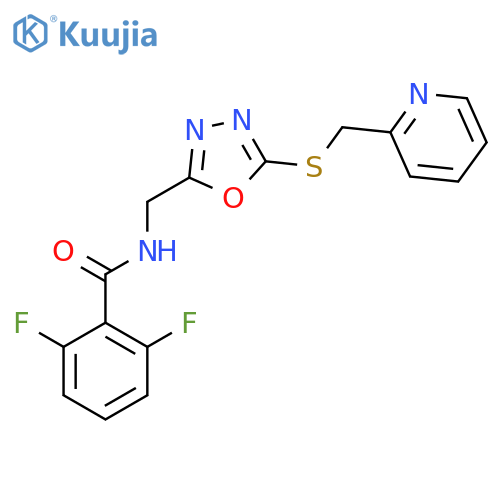2,6-difluoro-N-(5-{(pyridin-2-yl)methylsulfanyl}-1,3,4-oxadiazol-2-yl)methylbenzamide structure