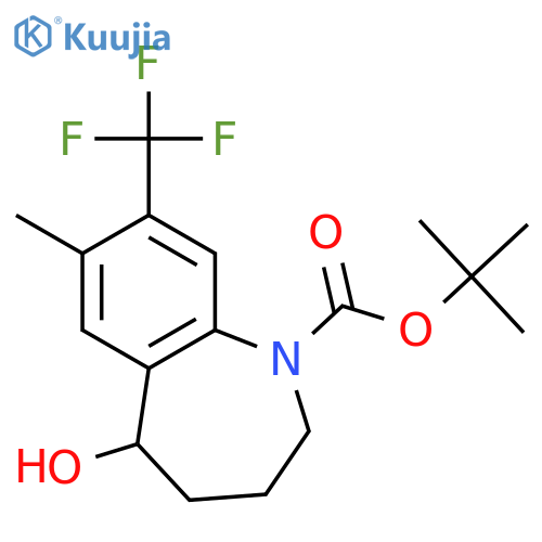 (R)-tert-Butyl 5-hydroxy-7-methyl-8-(trifluoromethyl)-2,3,4,5-tetrahydro-1H-benzo[b]azepine-1-carboxylate structure
