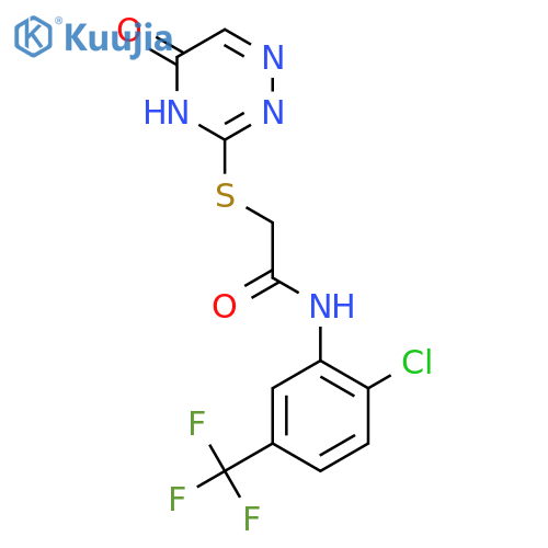 N-2-chloro-5-(trifluoromethyl)phenyl-2-(5-oxo-4,5-dihydro-1,2,4-triazin-3-yl)sulfanylacetamide structure