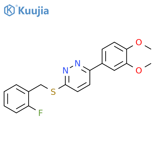 3-(3,4-dimethoxyphenyl)-6-{(2-fluorophenyl)methylsulfanyl}pyridazine structure