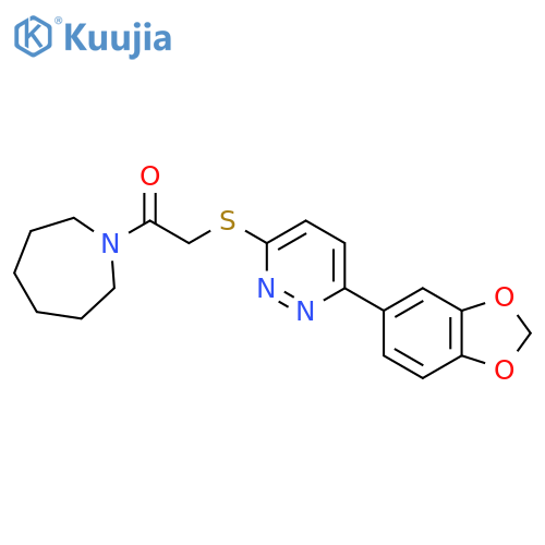 1-(azepan-1-yl)-2-{6-(2H-1,3-benzodioxol-5-yl)pyridazin-3-ylsulfanyl}ethan-1-one structure