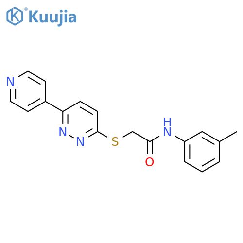 N-(3-methylphenyl)-2-{6-(pyridin-4-yl)pyridazin-3-ylsulfanyl}acetamide structure