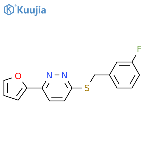 3-{(3-fluorophenyl)methylsulfanyl}-6-(furan-2-yl)pyridazine structure