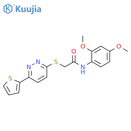 N-(2,4-dimethoxyphenyl)-2-{6-(thiophen-2-yl)pyridazin-3-ylsulfanyl}acetamide structure