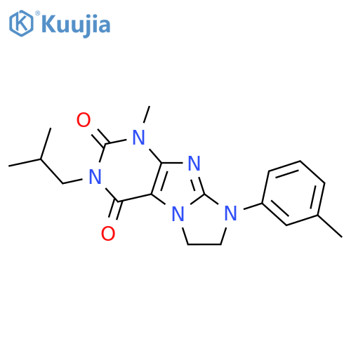 1-methyl-8-(3-methylphenyl)-3-(2-methylpropyl)-1H,2H,3H,4H,6H,7H,8H-imidazo1,2-gpurine-2,4-dione structure