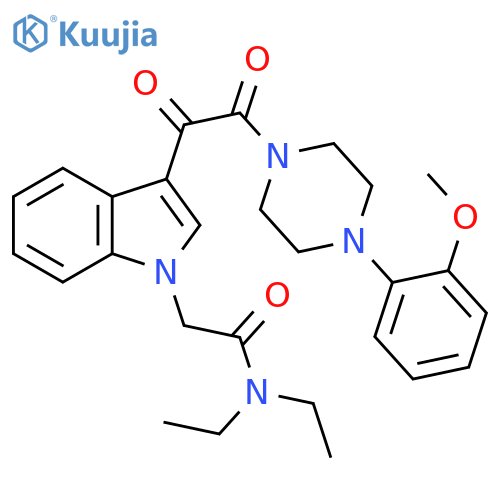 N,N-diethyl-2-(3-{2-4-(2-methoxyphenyl)piperazin-1-yl-2-oxoacetyl}-1H-indol-1-yl)acetamide structure