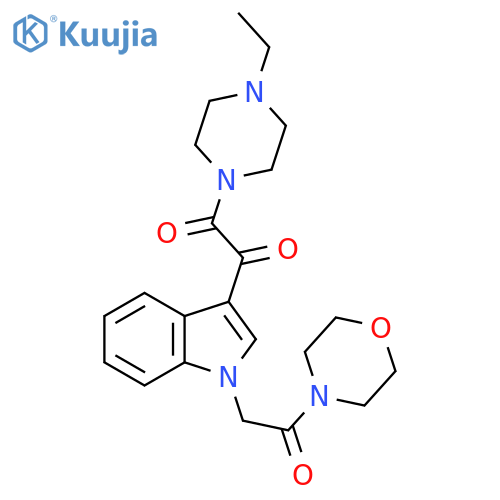 1-(4-ethylpiperazin-1-yl)-2-{1-2-(morpholin-4-yl)-2-oxoethyl-1H-indol-3-yl}ethane-1,2-dione structure