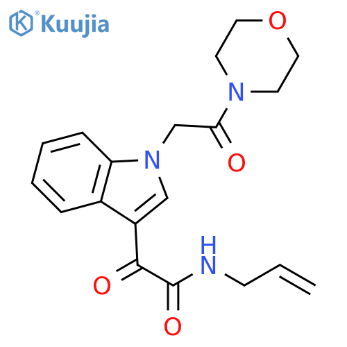 2-{1-2-(morpholin-4-yl)-2-oxoethyl-1H-indol-3-yl}-2-oxo-N-(prop-2-en-1-yl)acetamide structure