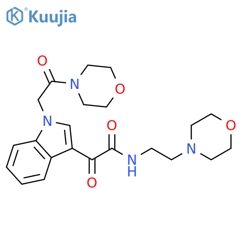 2-{1-2-(morpholin-4-yl)-2-oxoethyl-1H-indol-3-yl}-N-2-(morpholin-4-yl)ethyl-2-oxoacetamide structure