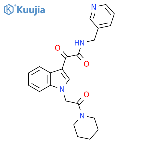 2-oxo-2-{1-2-oxo-2-(piperidin-1-yl)ethyl-1H-indol-3-yl}-N-(pyridin-3-yl)methylacetamide structure