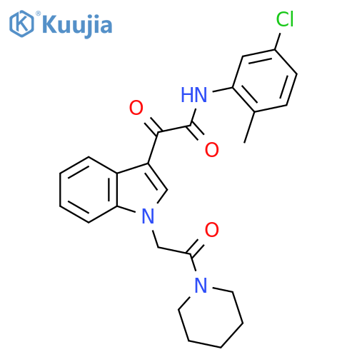 N-(5-chloro-2-methylphenyl)-2-oxo-2-{1-2-oxo-2-(piperidin-1-yl)ethyl-1H-indol-3-yl}acetamide structure