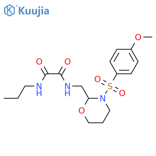 N'-{3-(4-methoxybenzenesulfonyl)-1,3-oxazinan-2-ylmethyl}-N-propylethanediamide structure