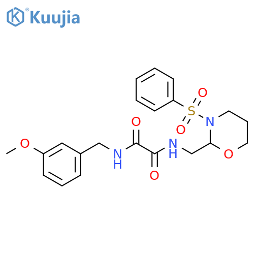 N-{3-(benzenesulfonyl)-1,3-oxazinan-2-ylmethyl}-N'-(3-methoxyphenyl)methylethanediamide structure