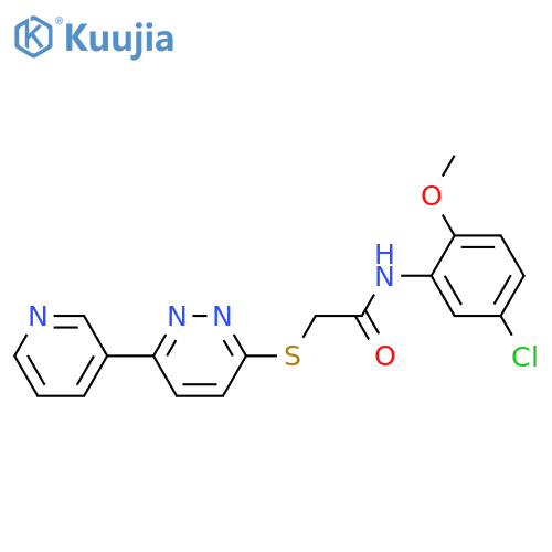 N-(5-chloro-2-methoxyphenyl)-2-{6-(pyridin-3-yl)pyridazin-3-ylsulfanyl}acetamide structure