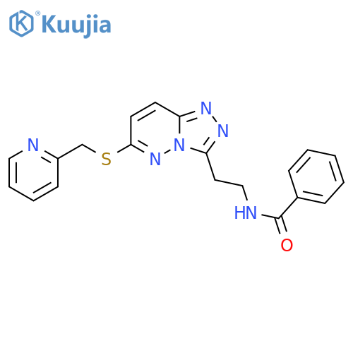 N-2-(6-{(pyridin-2-yl)methylsulfanyl}-1,2,4triazolo4,3-bpyridazin-3-yl)ethylbenzamide structure