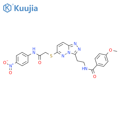 4-methoxy-N-{2-6-({(4-nitrophenyl)carbamoylmethyl}sulfanyl)-1,2,4triazolo4,3-bpyridazin-3-ylethyl}benzamide structure