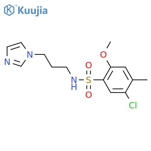 5-chloro-N-3-(1H-imidazol-1-yl)propyl-2-methoxy-4-methylbenzene-1-sulfonamide structure