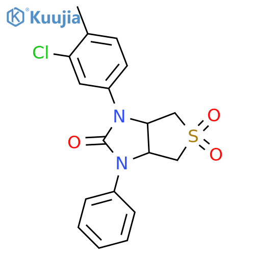 1-(3-chloro-4-methylphenyl)-3-phenyl-hexahydro-1H-5lambda6-thieno3,4-dimidazole-2,5,5-trione structure