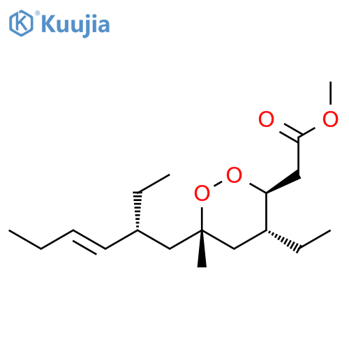 1,2-Dioxane-3-acetic acid, 4-ethyl-6-[(2R,3E)-2-ethyl-3-hexen-1-yl]-6-methyl-, methyl ester, (3S,4R,6S)- structure