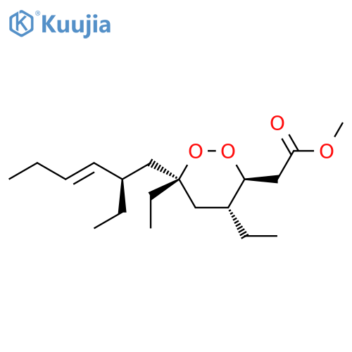 1,2-Dioxane-3-acetic acid, 4,6-diethyl-6-[(2R,3E)-2-ethyl-3-hexen-1-yl]-, methyl ester, (3S,4R,6S)- structure