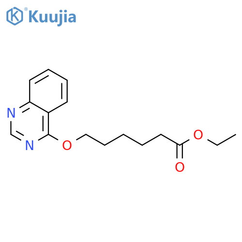 Hexanoic acid, 6-(4-quinazolinyloxy)-, ethyl ester structure
