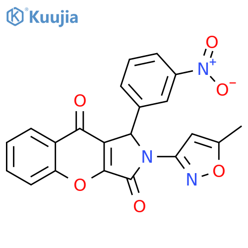 2-(5-methyl-1,2-oxazol-3-yl)-1-(3-nitrophenyl)-1H,2H,3H,9H-chromeno2,3-cpyrrole-3,9-dione structure