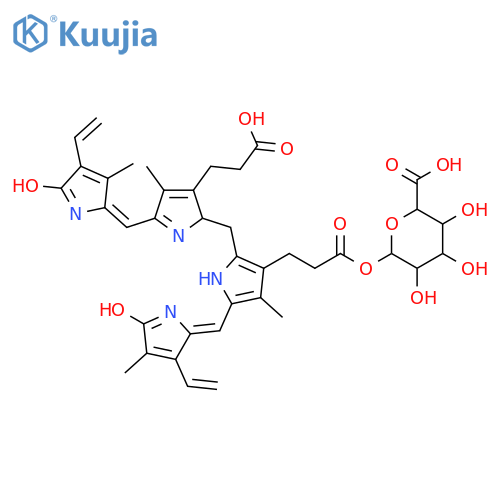 21H-Biline-8,12-dipropanoicacid,2,17-diethenyl-1,10,19,22,23,24-hexahydro-3,7,13,18-tetramethyl-1,19-dioxo-, a8-b-D-glucopyranuronosyl ester, (4E,15E)- (9CI) structure