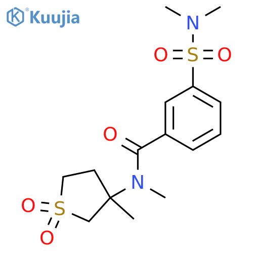 3-(dimethylsulfamoyl)-N-methyl-N-(3-methyl-1,1-dioxo-1lambda6-thiolan-3-yl)benzamide structure