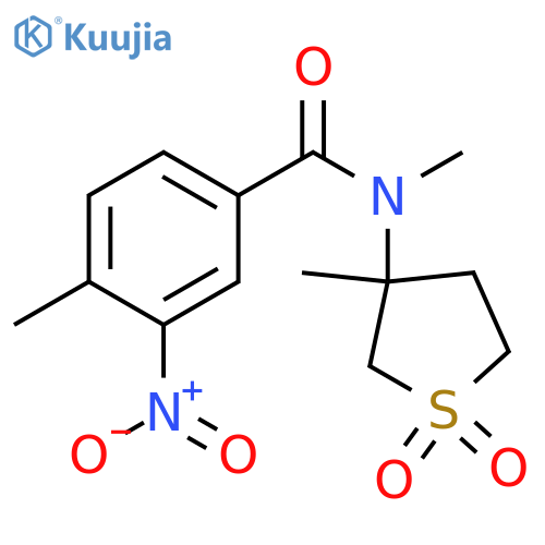 N,4-dimethyl-N-(3-methyl-1,1-dioxo-1lambda6-thiolan-3-yl)-3-nitrobenzamide structure