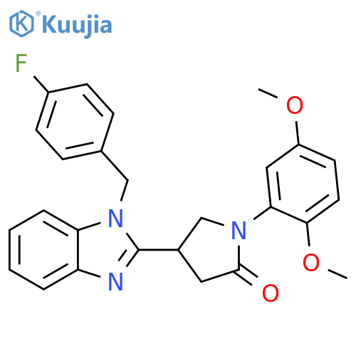 1-(2,5-dimethoxyphenyl)-4-{1-(4-fluorophenyl)methyl-1H-1,3-benzodiazol-2-yl}pyrrolidin-2-one structure