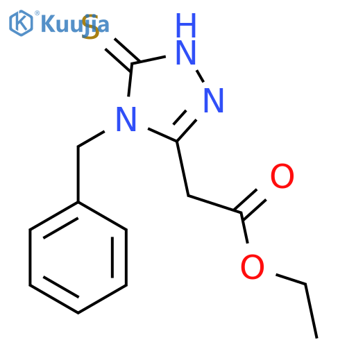 Ethyl 2-(4-benzyl-5-sulfanyl-4H-1,2,4-triazol-3-yl)acetate structure