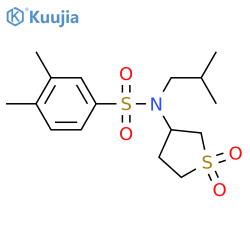 N-(1,1-dioxo-1lambda6-thiolan-3-yl)-3,4-dimethyl-N-(2-methylpropyl)benzene-1-sulfonamide structure